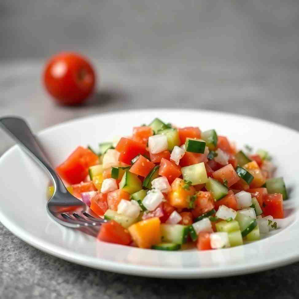 Shopska Salad - Tomato Cucumber Onion Recipe